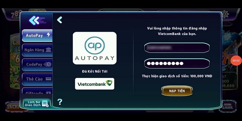 cac buoc nap tien 789club